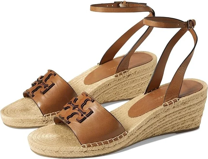 Tory Burch 50 mm Ines Wedge Espadrille Women's Sandals Tan : 5 M, Jute/Leather/Rubber