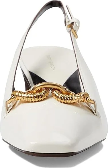 Tory Burch 55 mm Jessa Slingback Women's Shoes Light Cream/Gold : 10 M, Leather - Image 2