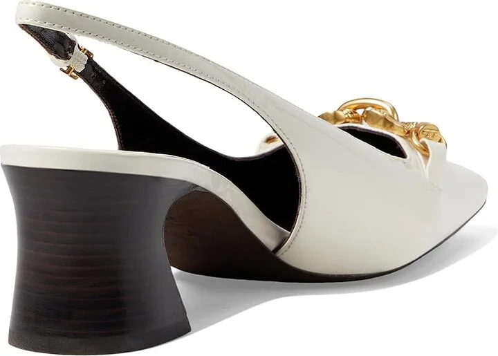 Tory Burch 55 mm Jessa Slingback Women's Shoes Light Cream/Gold : 10 M, Leather - Image 4