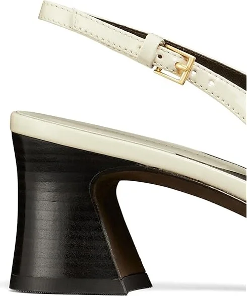 Tory Burch 55 mm Jessa Slingback Women's Shoes Light Cream/Gold : 10 M, Leather - Image 5