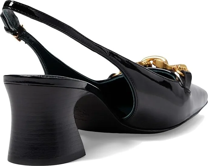 Tory Burch 55 mm Jessa Slingback Women's Shoes Perfect Black/Gold : 10 M, Leather - Image 4