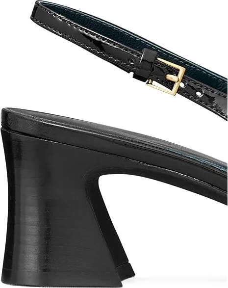 Tory Burch 55 mm Jessa Slingback Women's Shoes Perfect Black/Gold : 10 M, Leather - Image 5