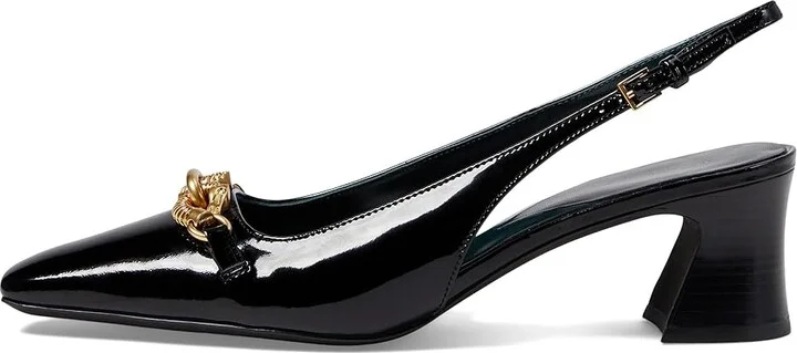 Tory Burch 55 mm Jessa Slingback Women's Shoes Perfect Black/Gold : 10 M, Leather - Image 6