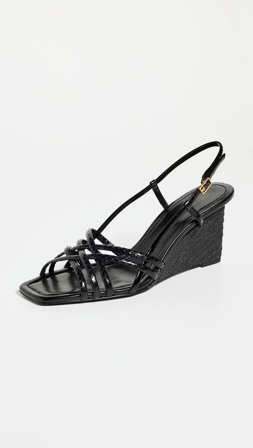 Tory Burch 75mm Multi Strap Wedge Sandals - Image 2