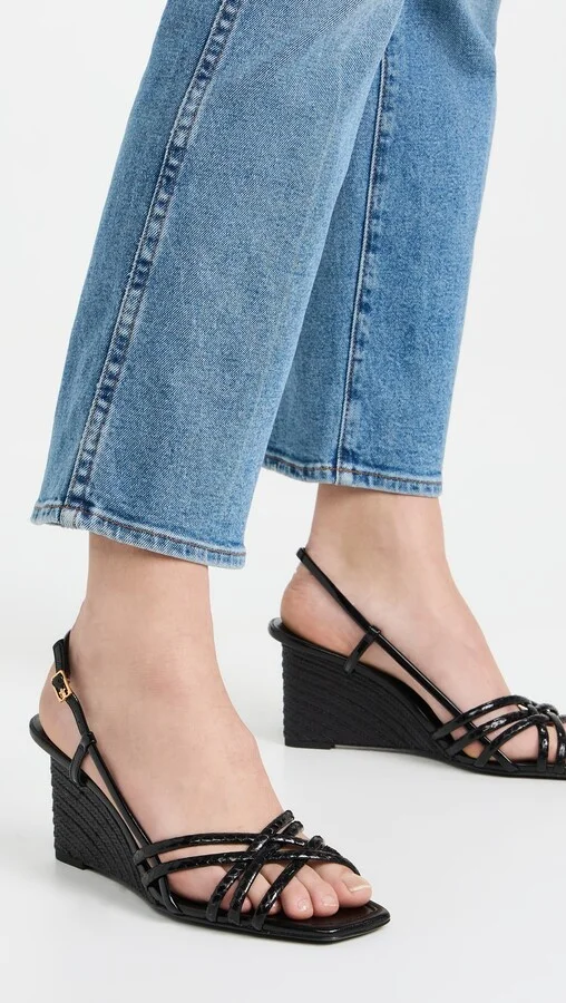 Tory Burch 75mm Multi Strap Wedge Sandals - Image 3