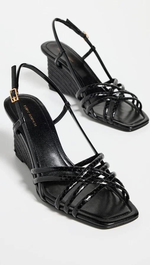 Tory Burch 75mm Multi Strap Wedge Sandals - Image 5