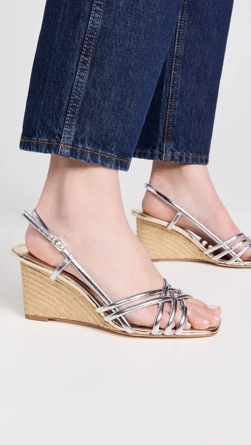 Tory Burch 75mm Multi Strap Wedge Sandals - Image 4
