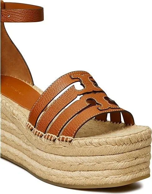 Tory Burch 80 mm Ines Cage Wedge Espadrille Women's Sandals Bourbon : 10 M, Leather/Rubber - Image 3