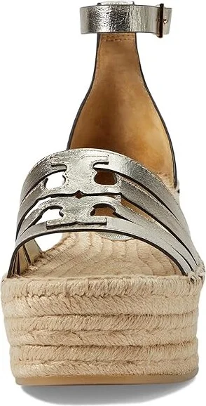 Tory Burch 80 mm Ines Cage Wedge Espadrille Women's Sandals Spark Gold : 9.5 M, Leather/Rubber - Image 2