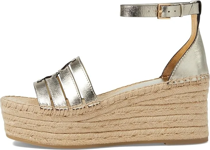 Tory Burch 80 mm Ines Cage Wedge Espadrille Women's Sandals Spark Gold : 9.5 M, Leather/Rubber - Image 5