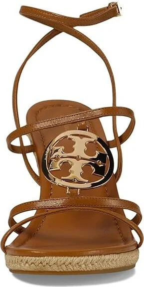 Tory Burch 85 mm Capri Miller Espadrille Wedge Women's Sandals Caramel Corn/Gold : 9.5 M, Leather - Image 2