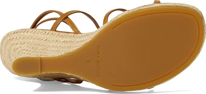 Tory Burch 85 mm Capri Miller Espadrille Wedge Women's Sandals Caramel Corn/Gold : 9.5 M, Leather - Image 3