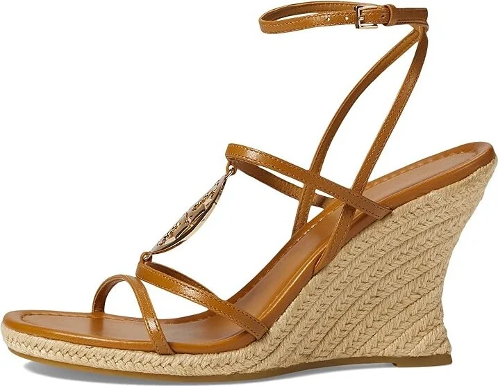 Tory Burch 85 mm Capri Miller Espadrille Wedge Women's Sandals Caramel Corn/Gold : 9.5 M, Leather - Image 5