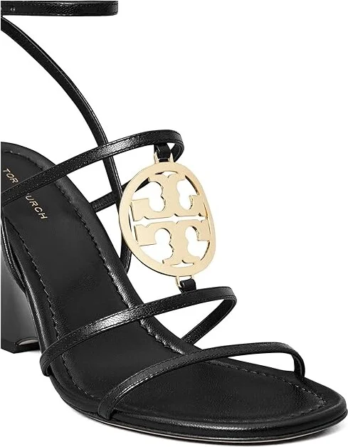 Tory Burch 85 mm Capri Miller Wedge Women's Sandals Perfect Black/Gold : 6 M, Leather - Image 3