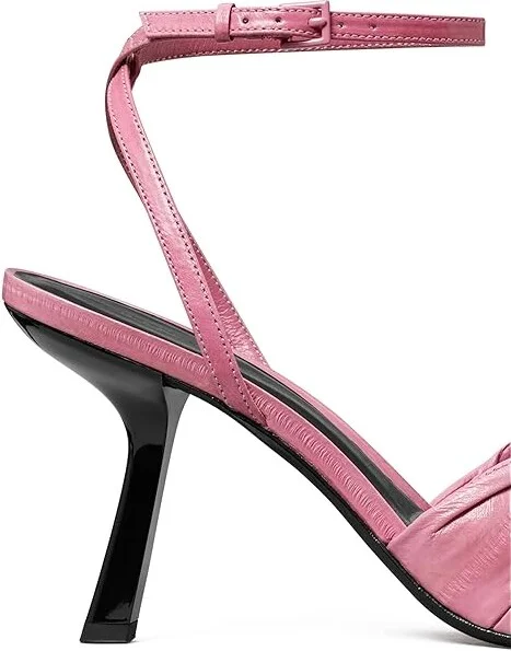 Tory Burch 85 mm Ruched Heel Sandals Women's Sandals Pink Bubblegum : 5 M, Leather - Image 3