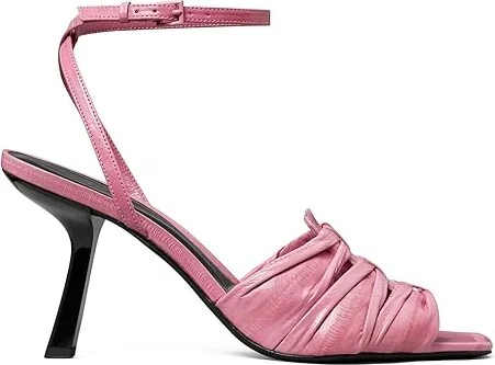 Tory Burch 85 mm Ruched Heel Sandals Women's Sandals Pink Bubblegum : 5 M, Leather - Image 4