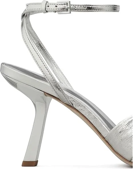 Tory Burch 85 mm Ruched Heel Sandals Women's Sandals Silver : 5 M, Leather - Image 3