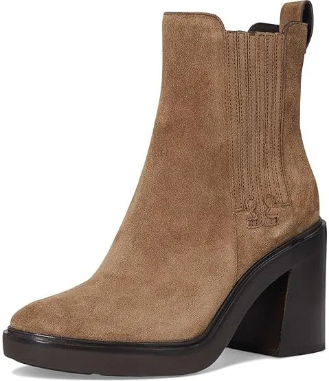 Tory Burch 90 mm T-Gore Heeled Ankle Boots Women's Boots River Rock : 7.5 M, Leather - Image 5