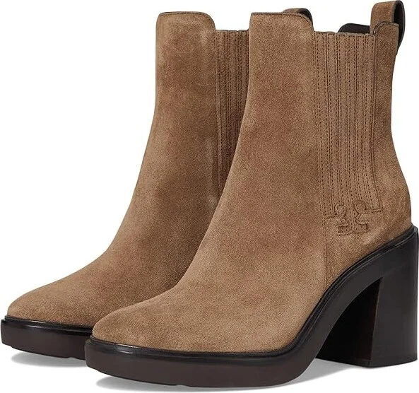 Tory Burch 90 mm T-Gore Heeled Ankle Boots Women's Boots River Rock : 7.5 M, Leather