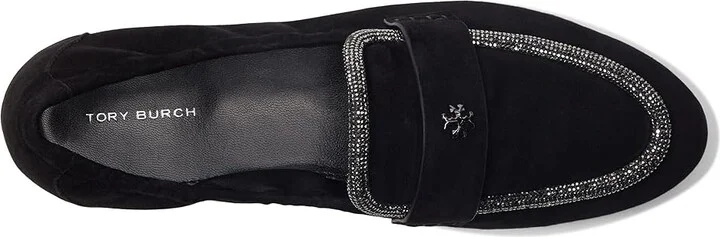 Tory Burch Ballet Loafer Women's Shoes Perfect Black/Crystal : 10 M, Suede - Image 2
