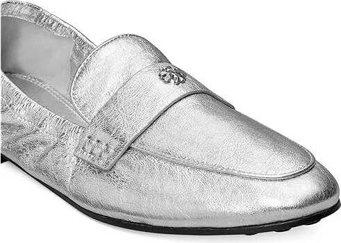 Tory Burch Ballet Loafer Women's Shoes Shiny Silver : 6.5 M, Suede - Image 3