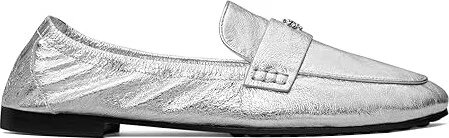 Tory Burch Ballet Loafer Women's Shoes Shiny Silver : 6.5 M, Suede - Image 4