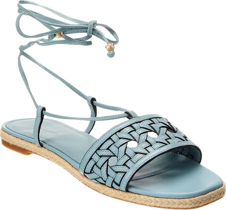Tory Burch Basketweave Leather Espadrille Sandal
