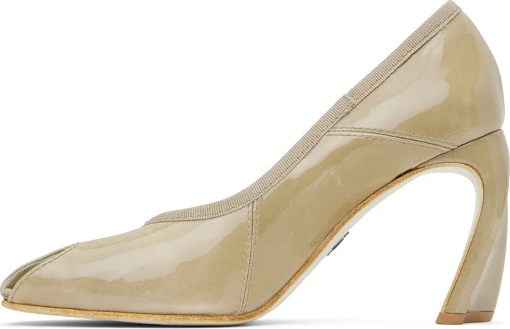 Tory Burch Beige Peep Toe 90mm Heels - Image 3