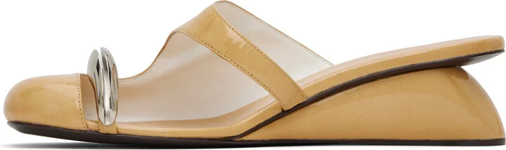 Tory Burch Beige Pierced Wedge Mules - Image 3
