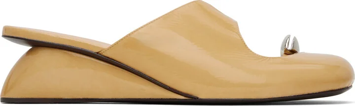 Tory Burch Beige Pierced Wedge Mules