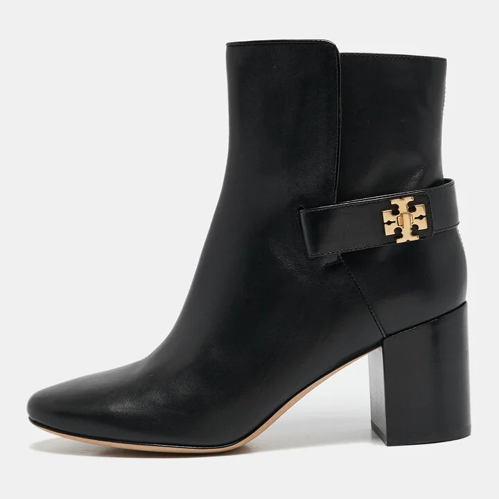 Tory Burch Black Leather Kira Ankle Boots Size 41