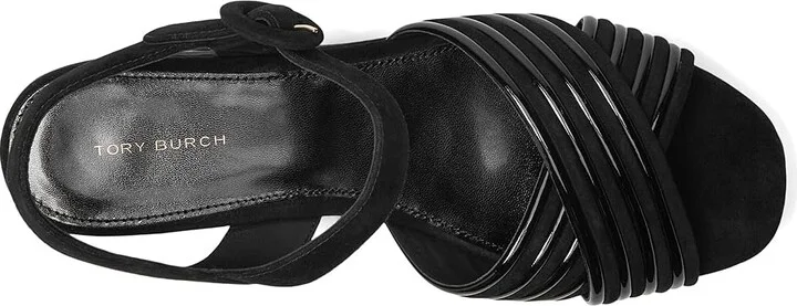 Tory Burch Bombe Cross Strap Platform Sandal 50 mm Women's Sandals Perfect Black/Perfect Black : 11 M, Leather - Image 2