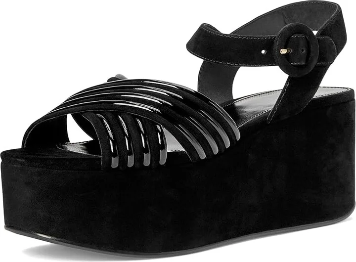 Tory Burch Bombe Cross Strap Platform Sandal 50 mm Women's Sandals Perfect Black/Perfect Black : 11 M, Leather - Image 5