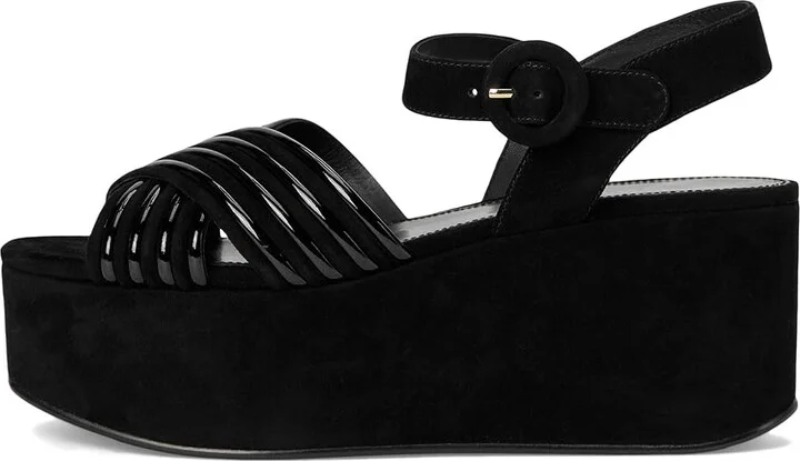 Tory Burch Bombe Cross Strap Platform Sandal 50 mm Women's Sandals Perfect Black/Perfect Black : 11 M, Leather - Image 6