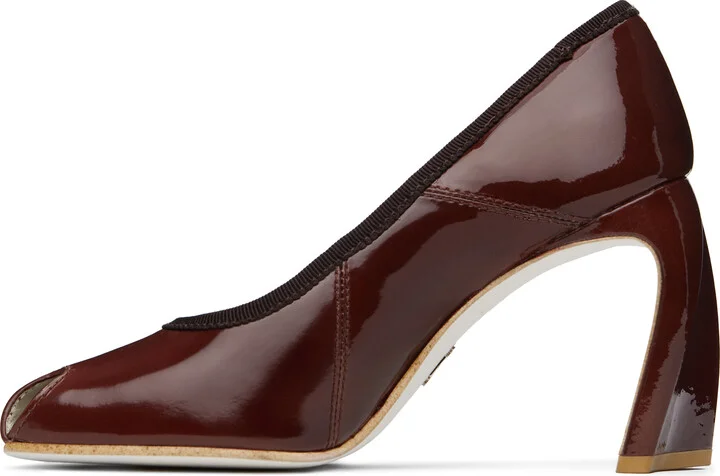 Tory Burch Brown Peep Toe Heels - Image 3