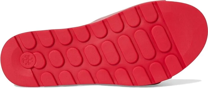 Tory Burch Buckle Slide Women's Shoes Lipstick Red/Silver : 8 M, Synthetic - Image 3