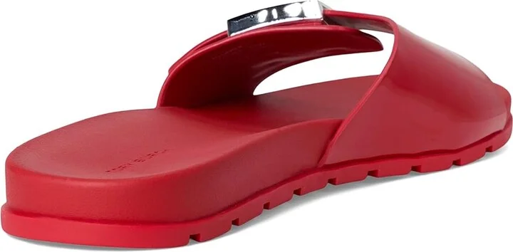 Tory Burch Buckle Slide Women's Shoes Lipstick Red/Silver : 8 M, Synthetic - Image 4
