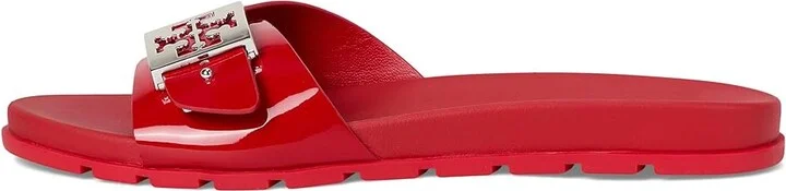 Tory Burch Buckle Slide Women's Shoes Lipstick Red/Silver : 8 M, Synthetic - Image 6