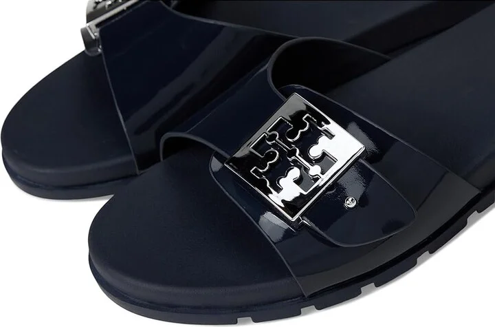 Tory Burch Buckle Slide Women's Shoes New Navy/Silver : 6 M, Synthetic - Image 7
