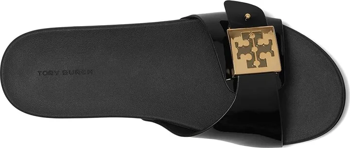 Tory Burch Buckle Slide Women's Shoes Perfect Black/Gold/Perfect Black : 10 M, Synthetic - Image 2