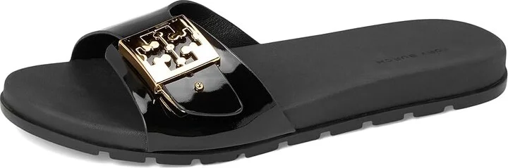 Tory Burch Buckle Slide Women's Shoes Perfect Black/Gold/Perfect Black : 10 M, Synthetic - Image 5