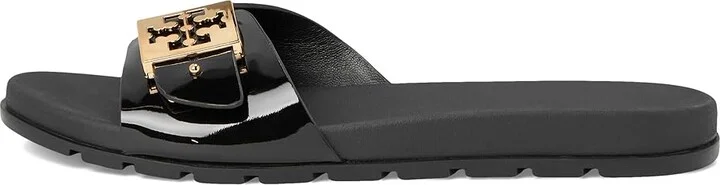 Tory Burch Buckle Slide Women's Shoes Perfect Black/Gold/Perfect Black : 10 M, Synthetic - Image 6