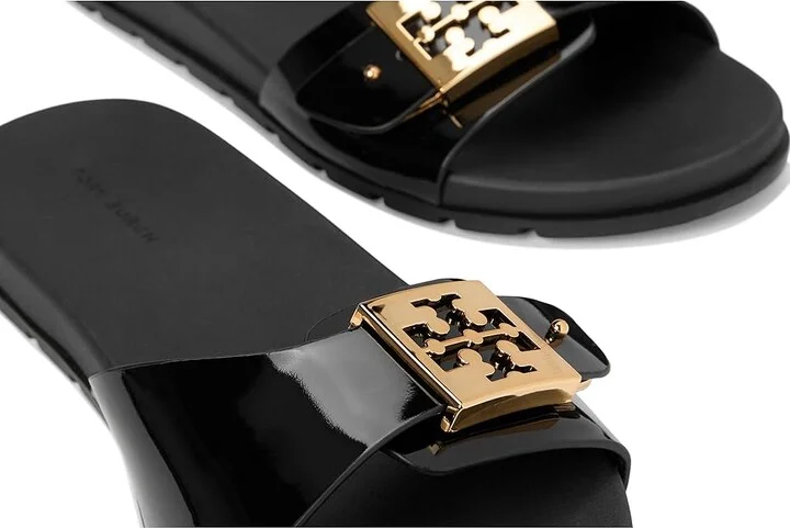 Tory Burch Buckle Slide Women's Shoes Perfect Black/Gold/Perfect Black : 10 M, Synthetic - Image 7