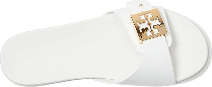 Tory Burch Buckle Slide Women's Shoes White/Gold/White : 11 M, Synthetic - Image 2