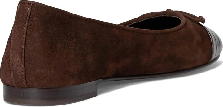 Tory Burch Cap-Toe Ballet Women's Shoes Dark Cocoa/Dark Cocoa : 9.5 M, Leather - Image 4
