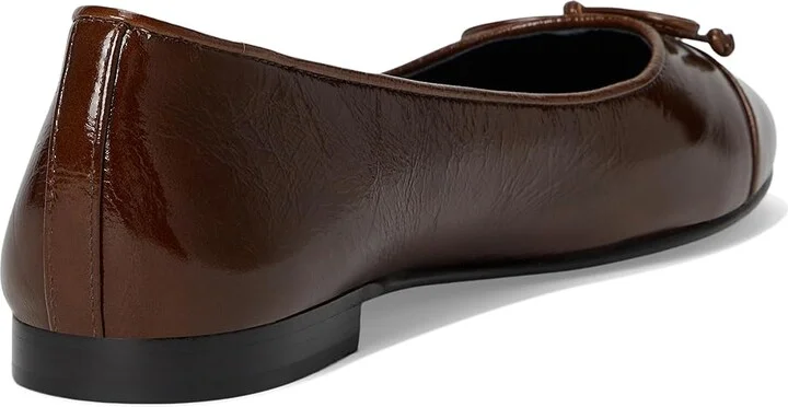 Tory Burch Cap-Toe Ballet Women's Shoes Dark Maple/Dark Maple : 6 M, Leather - Image 4