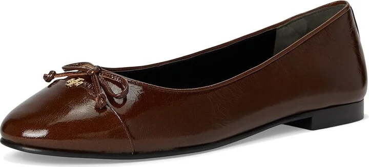 Tory Burch Cap-Toe Ballet Women's Shoes Dark Maple/Dark Maple : 6 M, Leather - Image 5