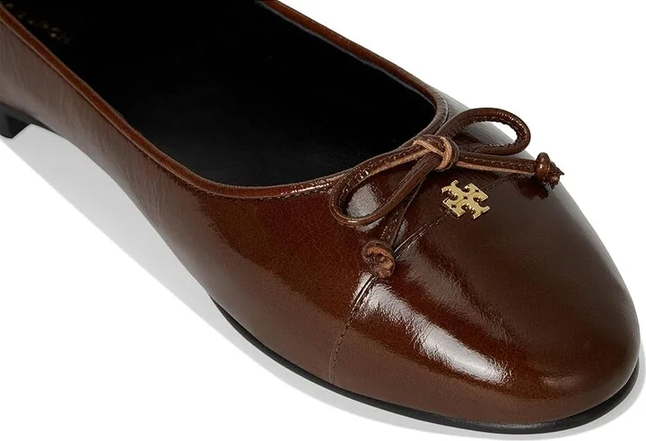 Tory Burch Cap-Toe Ballet Women's Shoes Dark Maple/Dark Maple : 6 M, Leather - Image 7