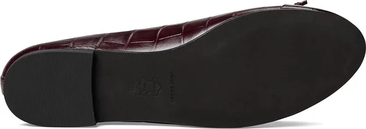Tory Burch Cap-Toe Ballet Women's Shoes Deep Burgundy/Deep Burgundy : 10.5 M, Leather - Image 3