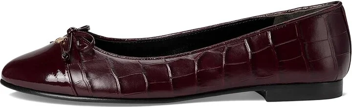 Tory Burch Cap-Toe Ballet Women's Shoes Deep Burgundy/Deep Burgundy : 10.5 M, Leather - Image 6